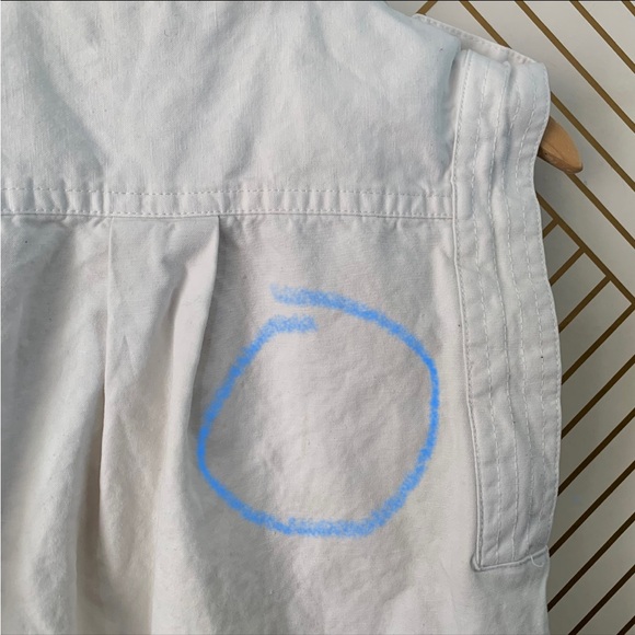 Banana Republic Utility cotton linen blend Mini White Denim button up Dress XXS - Picture 7 of 11